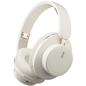 Bluetooth Over-Ear Headphones, Foldable Wireless Headphones with Hidden Mic for Cell Phone, PC, Laptop, Suitable for Music, School, Workouts, and Gaming (White)