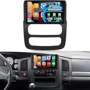 [4G+64G] Radio for Dodge RAM 1500 2500 3500 2002 2003 2004 ، 9 بوصة تعمل باللمس ، استريو سيارة Android ، Carplay/Android Auto/32 EQ Audio/1280 * 720 SWC/SWC/Bluetooth/WIFI