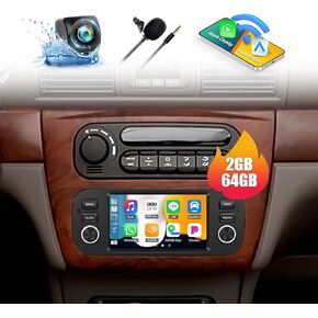 2G+64G Android 13 Car Stereo for Jeep Wrangler Grand Cherokee Chrysler Dodge RAM with Wireless CarPlay & Android Auto 5" IPS Touchscreen for Jeep Car Radio with GPS, WiFi, Bluetooth, FM, Backup Camera
