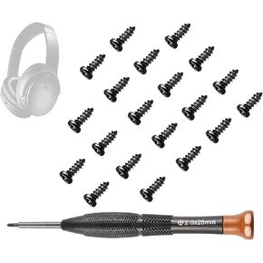SOULWIT Replacement Headband Screws for Bose QuietComfort 35/QC35/QC35 II/QC45/QC SE/New QC Wireless/QC25/QC3/AE2/OE1/SoundLink Series/SoundTrue Series Headphones - 20pcs Black