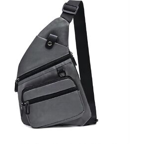 Waterproof Sling Bag for Men Women, Lightweight Crossbody Backpack with Adjustable Strap, Anti-Theft Travel Chest Bag for Hiking, Daypack, Outdoorl （Grey）