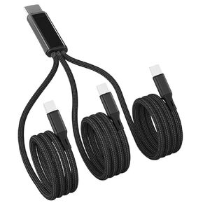 USB C Multi Charging Cable, USB C to 3 USB Type-C Fast Charging Cord 3 in 1, for iPhone 16 15/ Samsung Galaxy/Tablets/Samsung S23