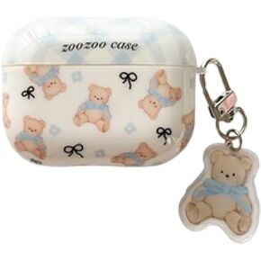 for Airpods Pro Case,Cute Interesting Bow Bear Compatible for Airpods Pro 2nd Generation Headphone Protective Shell