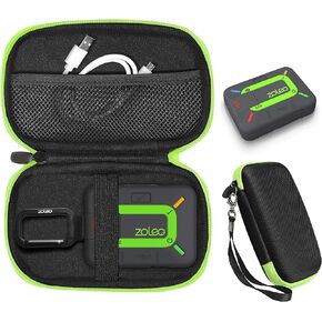 CaseSack case for ZOLEO Satellite Communicator, Black with Green Zip to Match ZOLEO, mesh Accessory Pocket, Large Handy case for More Accessories