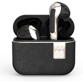 True Wireless Earbuds, Bluetooth Headphones with LED Display Charging Case, Light Weight Small in-Ear Earphones, 25H Playtime, IPX4 Waterproof Headphone for Smartphone Pad Laptop(Black)