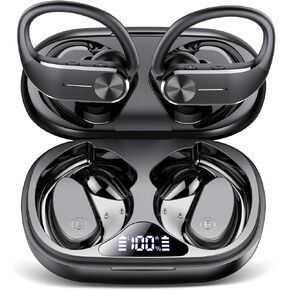 Ear buds Wireless Bluetooth Earbuds Sports 2024 NEW Earhooks Headphones Bluetooth 5.3 Earphones 58H Playtime IP8 Waterproof Powerful Bass over ear Headphones with LED Display Usb C for Gym/Running