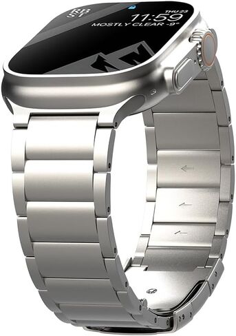 Titanium Metal Band Compatible with Apple Watch Band 49mm 46mm 45mm 44mm for Men, DLC Scratch Resistant All Adjustable Band for Apple Watch Ultra/Ultra 2/Series 10/9/8/7/6/5/4 in Saudi Arabia