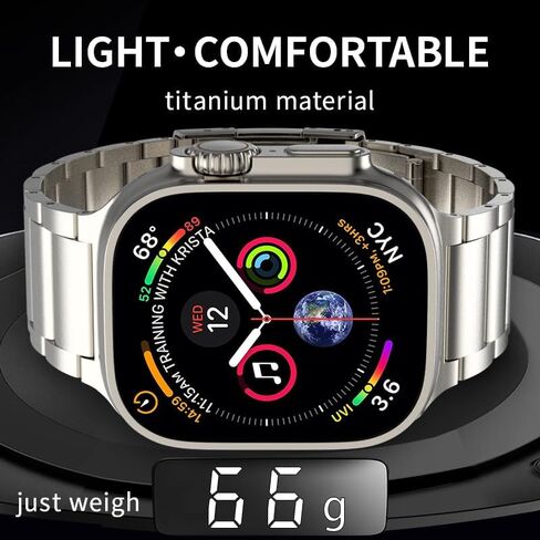 Titanium Metal Band Compatible with Apple Watch Band 49mm 46mm 45mm 44mm for Men, DLC Scratch Resistant All Adjustable Band for Apple Watch Ultra/Ultra 2/Series 10/9/8/7/6/5/4 in Saudi Arabia