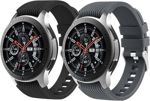 Compatible with Samsung Galaxy Watch 46mm Bands/Samsung Gear S3 Frontier Bands/Gear S3 Classic Watch Bands/Galaxy Watch 3 Bands 45mm, Soft Silicone 22mm Sports Bracelet Strap for Men & Women in Saudi Arabia