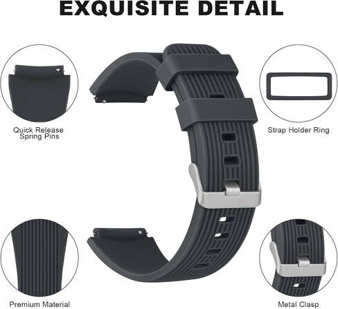 Compatible with Samsung Galaxy Watch 46mm Bands/Samsung Gear S3 Frontier Bands/Gear S3 Classic Watch Bands/Galaxy Watch 3 Bands 45mm, Soft Silicone 22mm Sports Bracelet Strap for Men & Women in Saudi Arabia