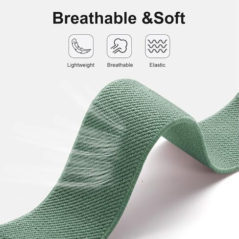 2 Pack Stretchy Nylon Solo Loop Compatible with FITVII Nexa 1.57 inch Smart Watch Women Men, Soft Nylon Elastic Straps Adjustable Sport Wristband for FITVII Nexa Fitness Tracker Watch in Saudi Arabia