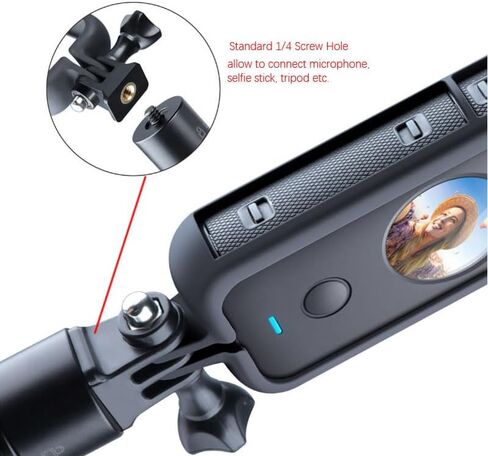 HuaerHui Frame Shell Cage Protective Housing Case for Insta 360 ONE X2 with 1/4 Screw Hole Camera Tripod Adapter Mount, Black, W-ZJ055 in Saudi Arabia