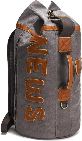 Leather Backpack for Men, Waxed Canvas Casual Rucksack Carry-On Travel Backpack in Saudi Arabia