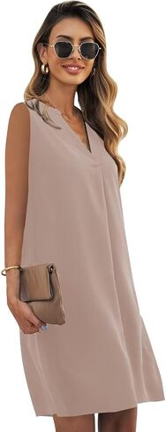 ANFTFH Women's Sleeveless Dresses 2023 V Neck Casual Trendy Dresses（S-2XL） in Kuwait
