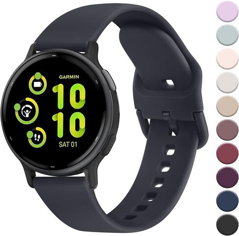 Meliya Bands for Garmin Vivoactive 5 / Vivoactive 3 Watch Band, Garmin Venu 2 Plus / Venu Sq / Venu Watch Bands Women Men, 20mm Soft Silicone Sport Replacement Strap for Garmin Vivomove HR, Forerunner 645 / 245 Music Smart Watch in Kuwait