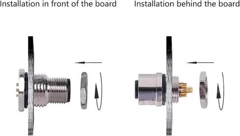M12 12Pin Straight Male Waterproof Aviation Connector Receptacle Cable, A Coded Unshielded Front Mount Soldered Wire Connector Receptacle 1M Cable（1Meter） in Kuwait