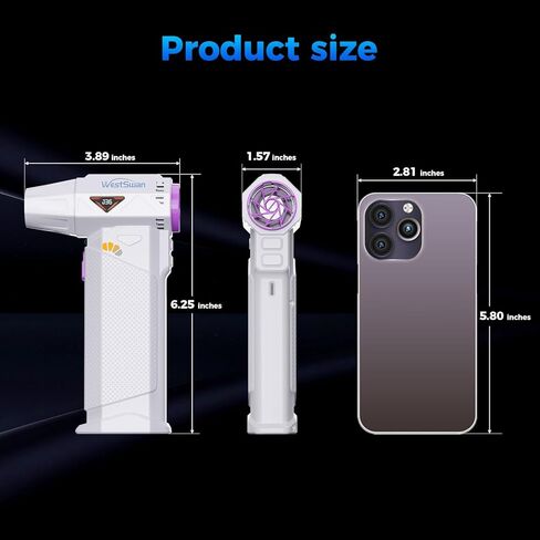Duster Air Air Compressed ، استبدل علبة الهواء المضغوطة ، منفاخ جاف طائرة ، منفاخ أوراق بطارية 8000 مللي أمبير في الساعة للوحة المفاتيح ، الكمبيوتر ، السيارة ، المنزل ، في الهواء الطلق (أبيض) in Kuwait
