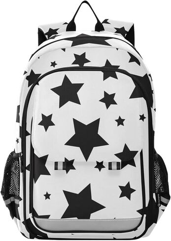 Alaza Abstract Black Stars مختلف الحجم على حقيبة Backpack Daypack White Propack in Kuwait