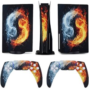 Fire Ice Yin Yang for Model 5 Skin Accessories Cover Skins Anime Vinyl Cover Sticker Full Set for Model5 Disc Edition