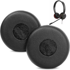 Professional Earpads Cushion Replacement Compatible with Jabra HSC016 HSC017 HSC018W HSC012 Headsets Ear Pads with Skin-Friendly Leather and Memory Foam