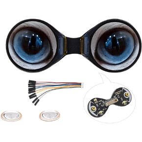 0.71inch Double Eye Round LCD Display Module Compatible with Raspberry Pi Pico/Pico W/Pico 2/Pico 2 W/ ESP32 / Ardui-no, 160x160 Resolution, IPS Panel, SPI Interface, 65K Colors, SPI Interface