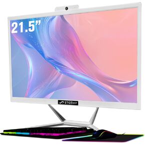 STGSivir All in One Desktop Computer, 21.5-inch FHD Display, Core i5 2.9GHz up to 3.6GHz, 16G Memory, 512G SSD, WiFi 5, Bluetooth, RGB Keyboard & Mouse, Windows 10 Home
