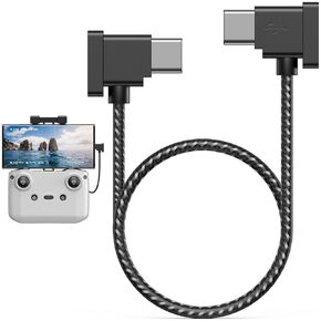 USB C to USB C Remote Controller Cable for DJI Mavic 3 Mini 2 Mini 3 Pro Air 2S Mavic Air 2 DJI RC-N1 RC Pro to Phone for iPhone 16 Galaxy S25 Type-C OTG Data Nylon Braided Cord USB-C Connector 1FT