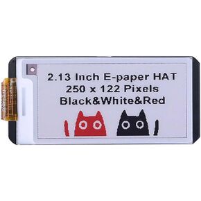 2.13 Inch E-Ink Display HAT for Raspberry Pi/Jetson Nano/Arduino/STM32 Three Color Red White Black E-Paper Screen SPI Interface 250x122 Resolution