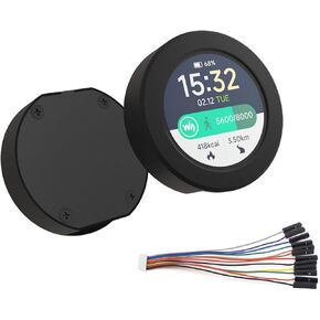 RP2350 MCU Board with 1.28inch Round Touch Screen 240x240 Pixels IPS Display 65K Color, Dual-Core & Dual-Architecture Design, Type-C Port, 6-axis Sensor, 520KB SRAM,16MB Flash (with CNC Metal Case)