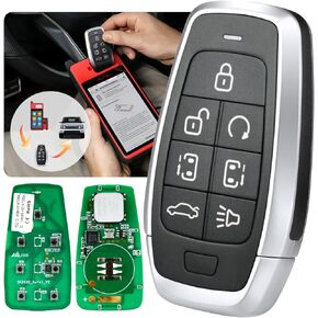 Autel Original Blank Key, IKEYAT007AL, 2024 Programmable Universal Blank Key Replacement, 7 Buttons OE-Quality for 700+ Vehicles, OBD Learning, Dual-Band, 130FT Remote, Work w/ KM100 Scan Tool