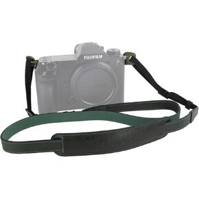 MUZIRI KIINOKOO Camera Strap Genuine Leather with Nylon Belt - Adjustable Shoulder Neck Strap - Length 90cm to 140cm