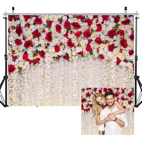 10X8FT Red Rose Wall Picture Backdrop Couple Photo Photography Background Festival Party Decoration Banner DH-165