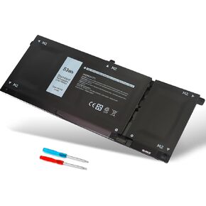 53WH Type H5CKD 15V Laptop Battery for Dell Inspiron 5300 5301 5401 5408 5501 5508, 7306 7506 2-in-1 Silver Series, Vostro 5300 5301 5401 5402 Replacement for P129G P129G002 7T8CD 07T8CD TXD03