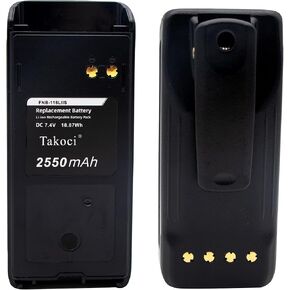 2-Pack 7.4V 2550mAh SBR-29LIIS FNB-115LIIS Li-ion Radio Battery Compatible for Standard Horizon HX400IS Two Way Radio, with Belt Clip