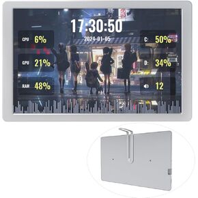 Waveshare 8inch USB Monitor ، 1280 × 800 دقة ، شاشة الشاشة الثانوية/سطح المكتب RGB الشاشة المحيطة ، لوحة IPS ، مع وظيفة تحليل طيف الموسيقى ، واجهة Type-C ، حالة المعادن CNC ، Silver