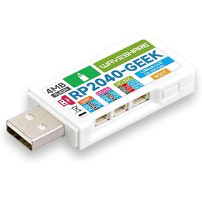 RP2040-GEEK Development Board Based On Raspberry Pi RP2040 Microcontroller Chip, USB Debugging Downloader Onboard USB-A Interface, TF Card Slot,SWD/UART / I2C Port, 1.14inch 65K Color LCD Screen
