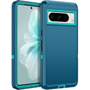 for Google Pixel 8 Pro Case Heavy Duty Protective Case Shockproof Dropproof 3-Layer Full Body Protection [Without Screen Protector] Tough Rugged Cover for Google Pixel 8 Pro,Turquoise