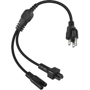 RIIEYOCA NEMA 5-15P to IEC 320 C5 (Mickey Mouse)+C7 Y Splitter Power Cord for Laptops, Computers,Power Supplies AC Adapter 50CM