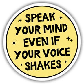 RBG Feminists Stickers Speak Your Mind Even If Your Voice Shakes Colors Vinyl Sticker, Weather-Resistant Sticker for Water Bottles, Laptop, Window, Car Size 4""