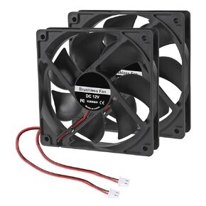 2Pcs DC 12V 12025 Cooling Fan Dual Ball Bearings Brushless 120x120x25mm Exhaust Fan 2Pin for Computer Case Cooling Fan