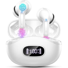 Wireless Earbud, Bluetooth 5.3 Headphones Noise Cancelling Mic