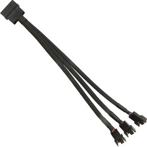 FBHDZVV 4Pin PMW Fan Splitter Cable to 3Pin/4Pin PC Case Fan Sleeved Adapter Cable 1 to 3 PMW Fan Splitter Extension Power Cable Splitter Y Power Adapter Cable PC Computer Cooling Fan Wire Connector