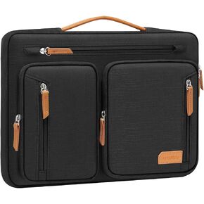 MOSISO 360 Protective Laptop Case 13.3 inch, 13-14 inch Laptop Sleeve Compatible with MacBook Air/Pro 13/Pro 14, HP Dell Acer ASUS, Side Open Carrying Computer Bag with 5 Accessory Pockets&Belt, Gray