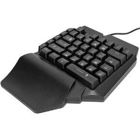 One Handed RGB Backlit Gaming Keyboard Ergonomic Design USB Plug and Play Mini Keyboard for Computer Gaming