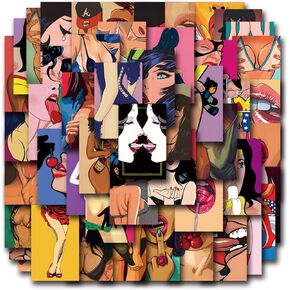 50Pcs Sexy Girl Stickers for Teens Adults, Anime Sexy Body Stickers for Water Bottle, Cool Adults Stickers Pack, Waterproof Vinyl Stickers for Laptop Skateboard Journaling Scrapbooking (Girl)