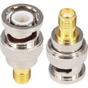 SMA BNC Coaxial Connector Adapter SMA Female to BNC Male Coaxial Connector Low Loss Coax Adapter for RF Antennas/GMRS Radio/nanoVNA/WiFi/Wireless LAN Devices/Coaxial Cable/SDR Scanner 2pcs