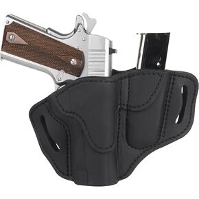 1791 GUNLEATHER 1911 Holster - OWB Gun and Mag Belt Leather Holster - Right Handed - Compatible with 1911 Compact, Commander, Officer Models with 3.5" to 4.25" Barrels