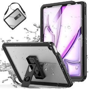 AICase iPad Air 11 Inch Waterproof Case 6th Generation M2 2024,iPad Air 5th Generation (2022)/iPad Air 4th Gen (2020) 10.9 Inch[Built-in Screen Protector&Stand] Full-Body Rugged Shockproof Cover