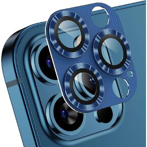 Korecase for iPhone 12 Pro Max Camera Lens Protector, Anti Scrach HD Tempered Glass Camera Screen Protector Cover, Aluminum Alloy Whole Lens Film Accessories -Pacific Blue