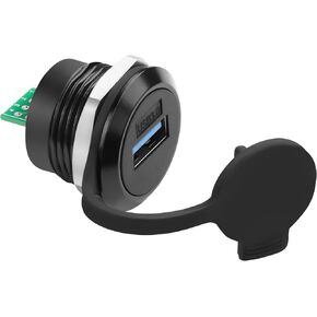 QIANRENON 5Gbps USB3.0 Threaded Fixed Mount DIP Connector USB3.0 Female to 9Pin PCB Board Bulkhead Mount Adapter USB3.0 PCB Solder Mount Socket, 5V 1A, for DIY USB Data Transfer Charging